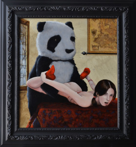 César Córdova. Panda. 2015. 50 x 45 cm. Óleo sobre tela.